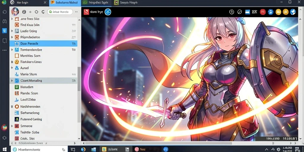 Screenshot menunjukkan antarmuka utama yang menarik.